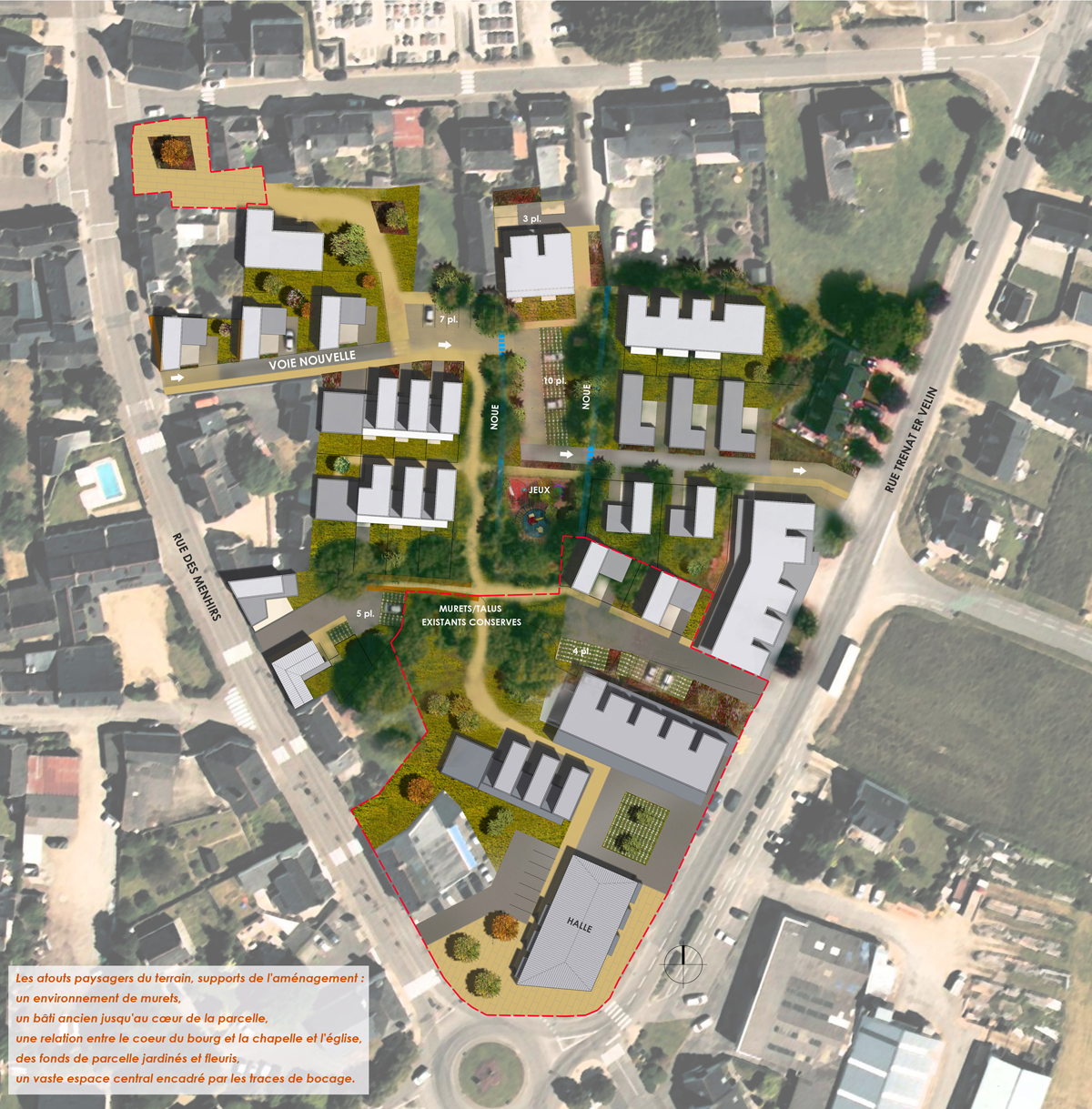ERDEVEN CENTRE BOURG  41 logements locatifs et accession sociale Ere Architecture - Architecte Quimperlé - Finistère