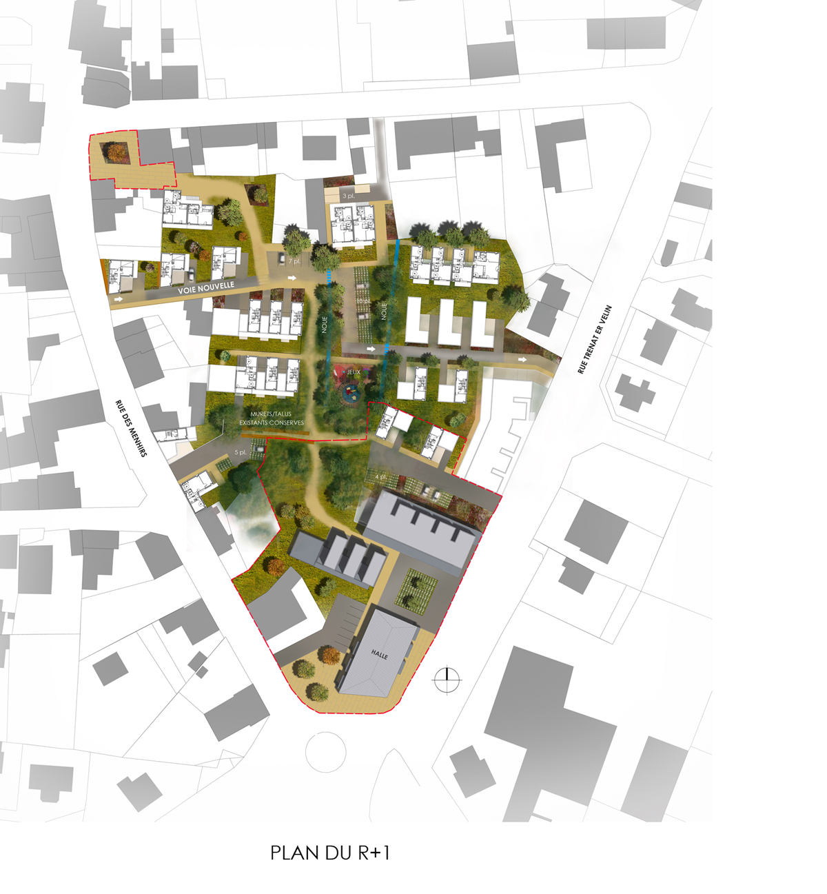 ERDEVEN CENTRE BOURG  41 logements locatifs et accession sociale Ere Architecture - Architecte Quimperlé - Finistère