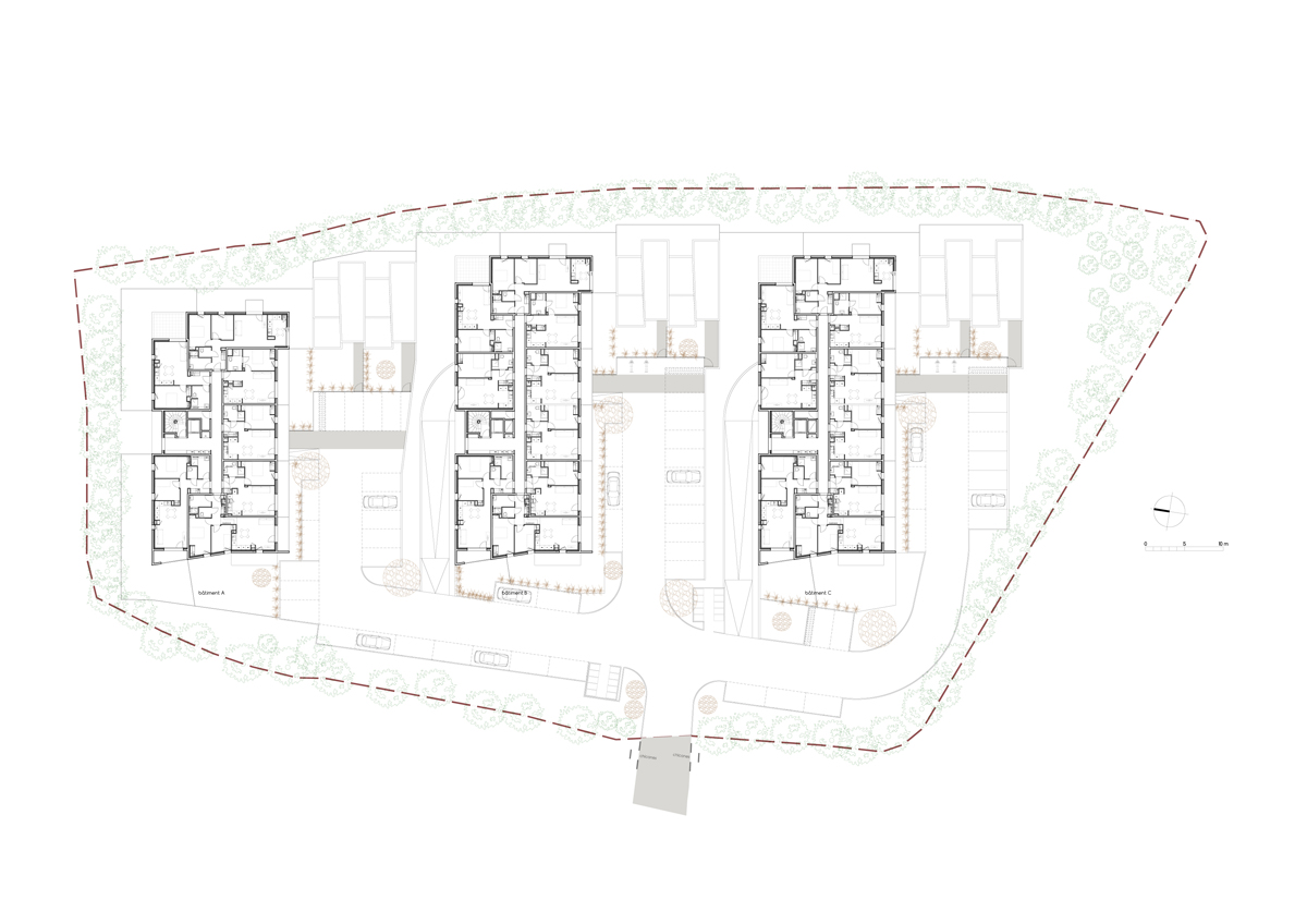 KERNEAC'H  construction de 89 logements sociaux locatifs Ere Architecture - Architecte Quimperlé - Finistère
